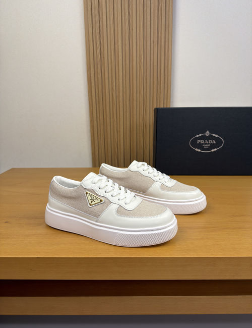 Prada Nappa Leather Canvas Casual Sneakers