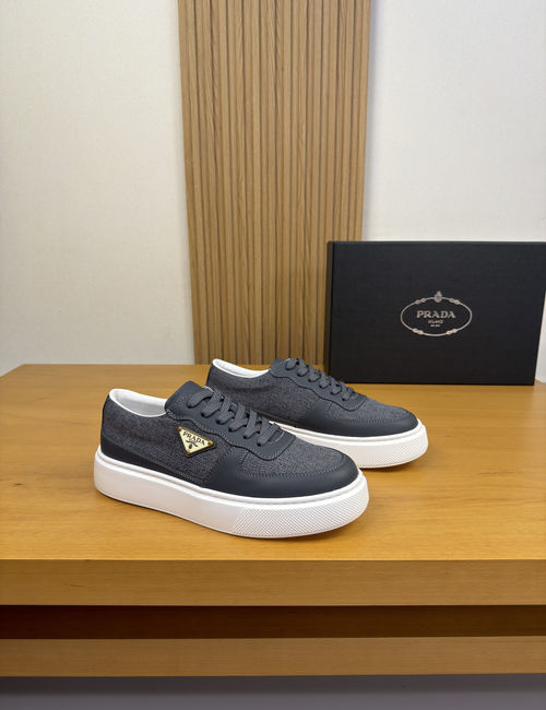 Prada Nappa Leather Canvas Casual Sneakers