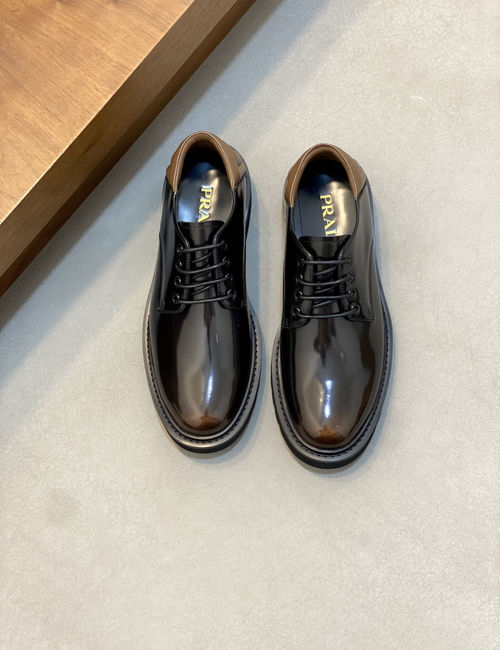 Prada Platform Calfskin Casual Derby Shoes