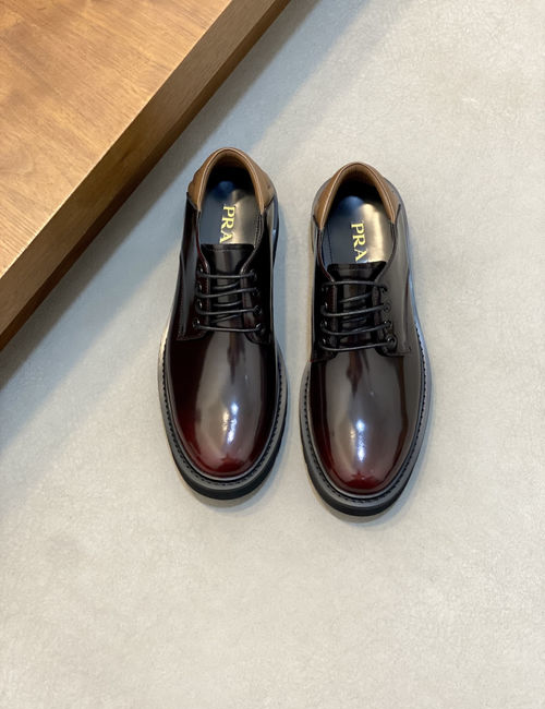 Prada Platform Calfskin Casual Derby Shoes