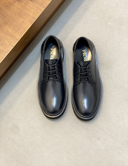 Prada Platform Calfskin Casual Derby Shoes