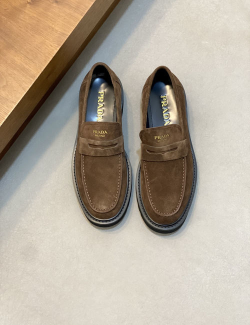 Prada Platform Calfskin Casual Derby Shoes