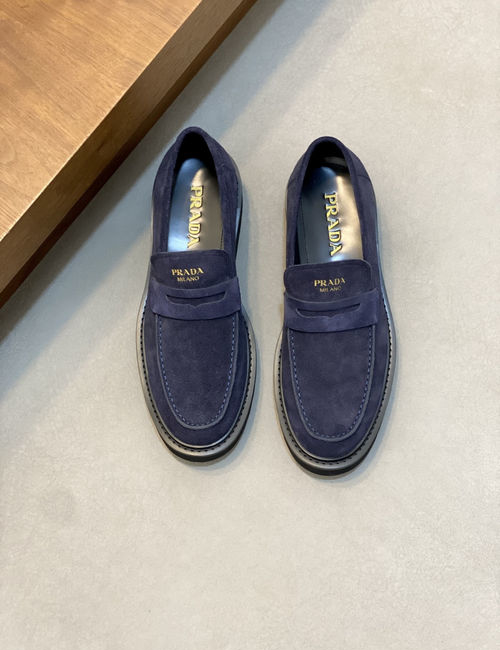 Prada Platform Calfskin Casual Derby Shoes
