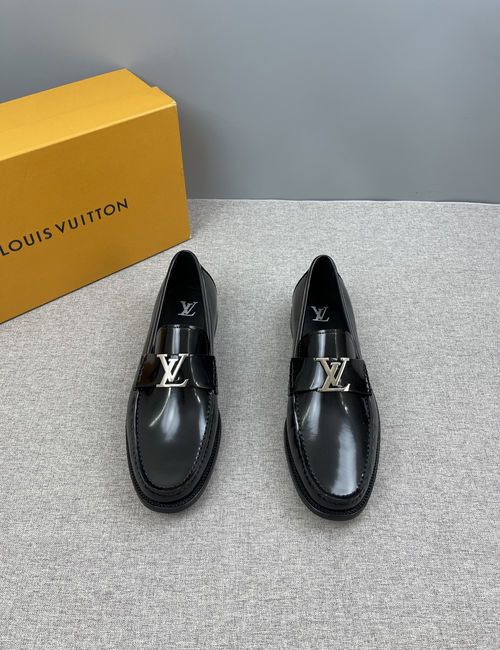 Louis Vuitton LV Major Damier Loafers Dual Tone Metal Buckle