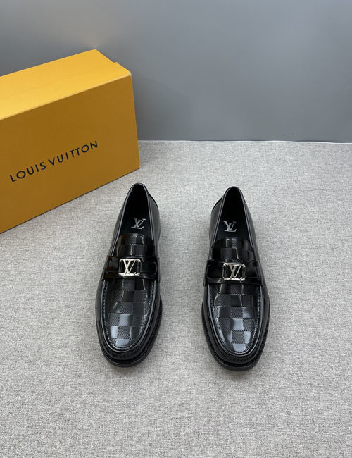 Louis Vuitton LV Major Damier Loafers Dual Tone Metal Buckle