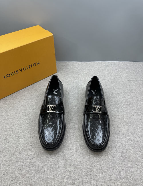 Louis Vuitton LV Major Damier Loafers Dual Tone Metal Buckle