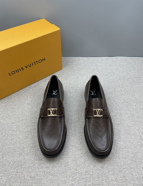 Louis Vuitton LV Major Damier Loafers Dual Tone Metal Buckle