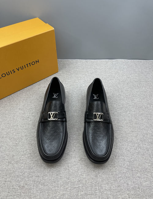 Louis Vuitton LV Major Damier Loafers Dual Tone Metal Buckle
