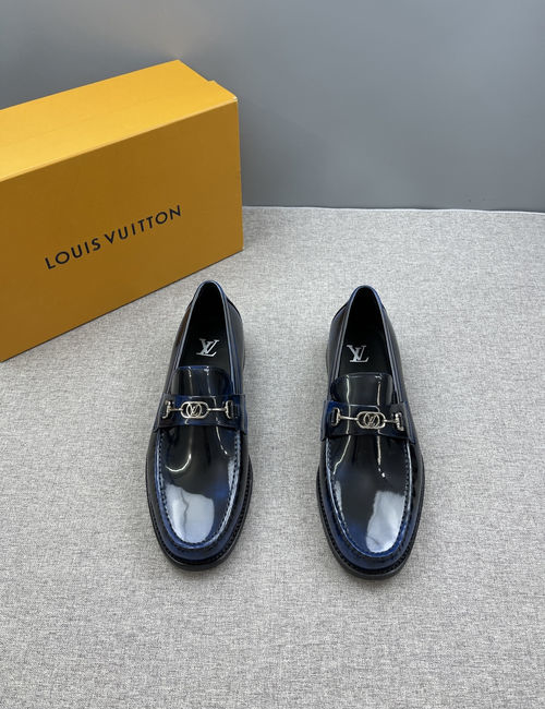 Louis Vuitton LV Major Damier Loafers Dual Tone Metal Buckle