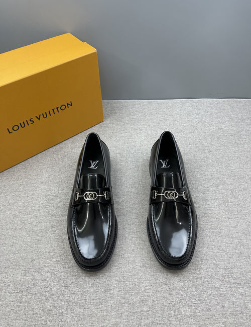 Louis Vuitton LV Major Damier Loafers Dual Tone Metal Buckle