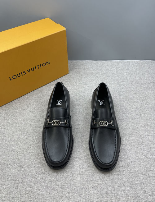 Louis Vuitton LV Major Damier Loafers Dual Tone Metal Buckle
