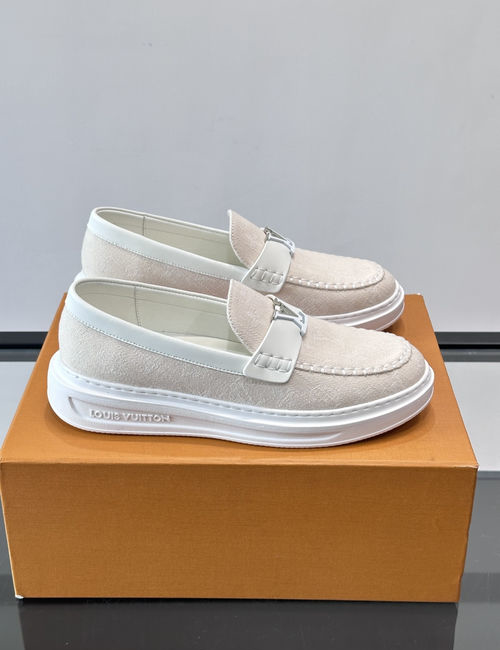 Louis Vuitton LV Monogram Printed Loafers Thick Sole Shoes