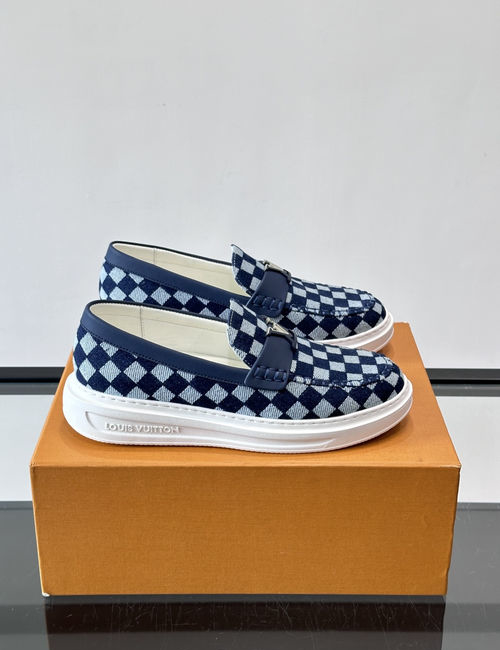 Louis Vuitton LV Monogram Printed Loafers Thick Sole Shoes