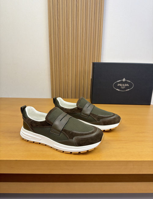 Prada Leather Mesh Casual Sneakers