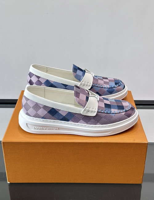 Louis Vuitton LV Monogram Printed Loafers Thick Sole Shoes