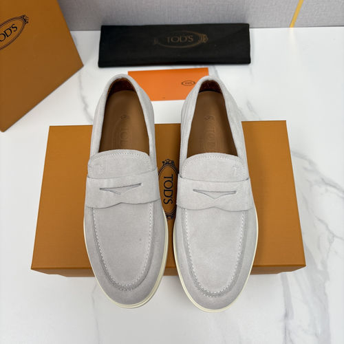 Tods Raffia OTV Suede Leather Loafers