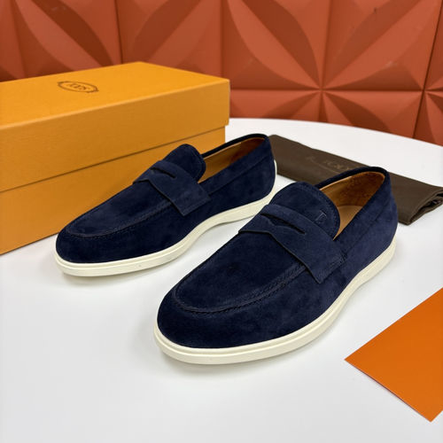 Tods Raffia OTV Suede Leather Loafers