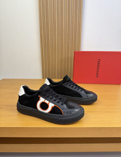 Ferragamo Casual Leather Sneakers With Logo