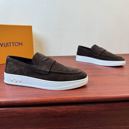 Louis Vuitton LV Suede Leather Loafers Slip On Casual Shoes