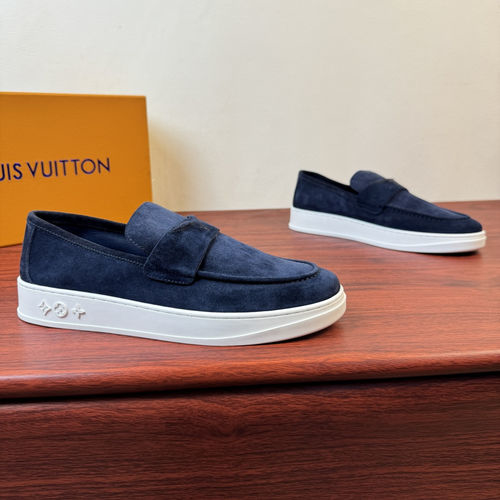 Louis Vuitton LV Suede Leather Loafers Slip On Casual Shoes