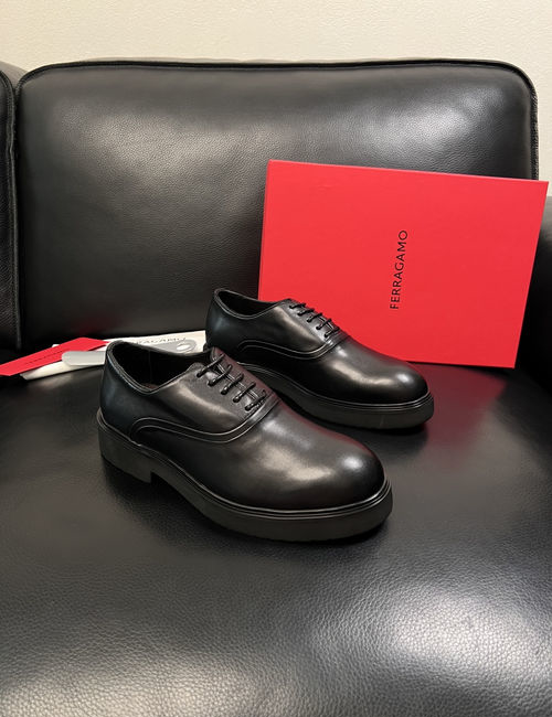 Ferragamo Premium Leather Casual Sneakers With Soft Soles