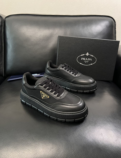 Prada Premium Leather Casual Sneakers With Original Sole