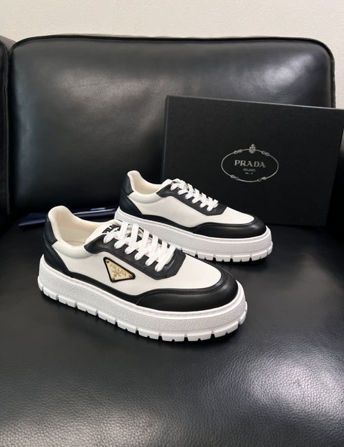 Prada Premium Leather Casual Sneakers With Original Sole