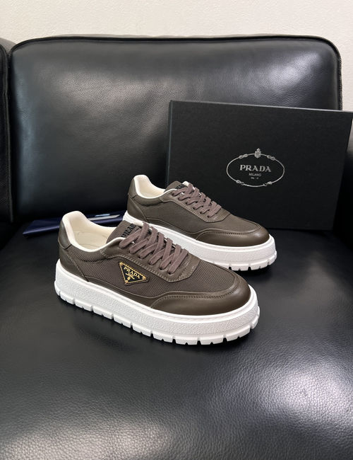 Prada Premium Leather Casual Sneakers With Original Sole
