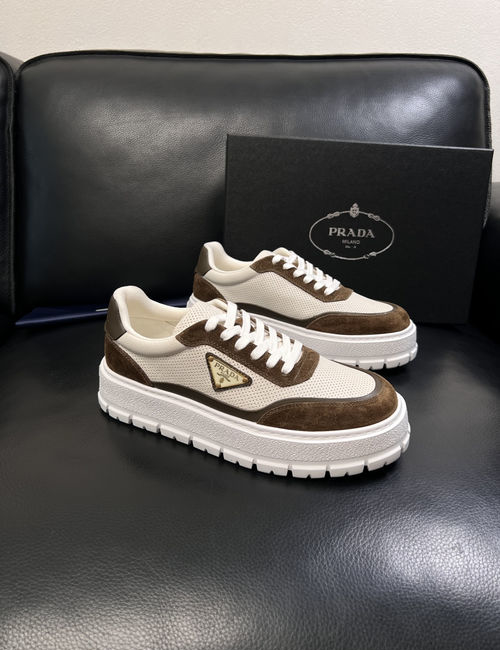 Prada Premium Leather Comfort Sneakers