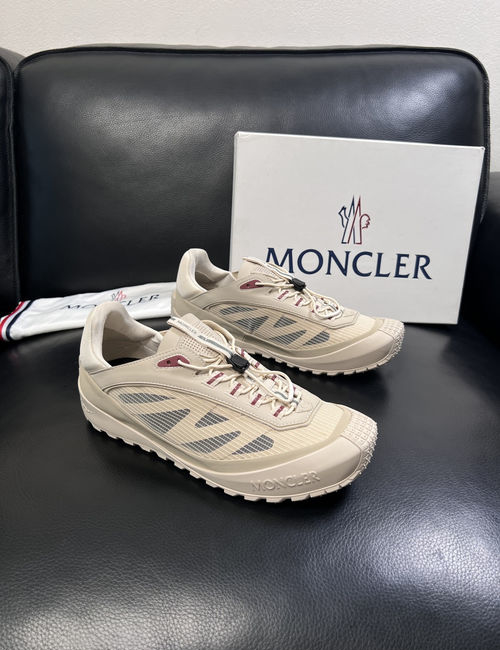 Moncler Premium Leather Stitching Comfort Sneakers
