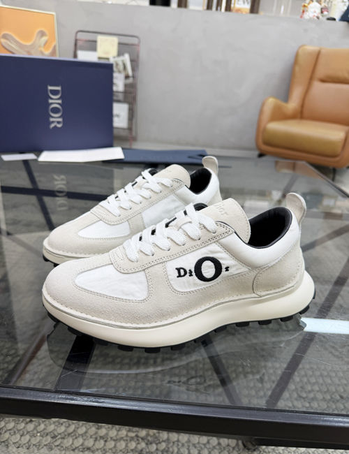 Christian Dior CD Casual Shoes Suede Canvas Comfortable Sole