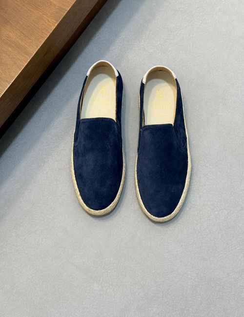 Brunello Cucinelli BC Suede Leather Loafer Shoes With Rubber Sole