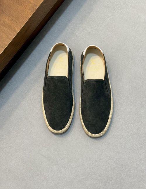 Brunello Cucinelli BC Suede Leather Loafer Shoes With Rubber Sole