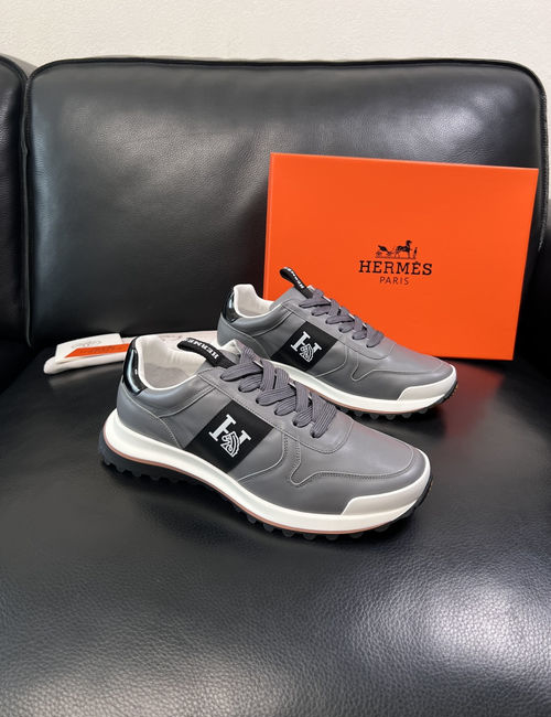 Hermes Top Grade Craft Leather Casual Sneakers