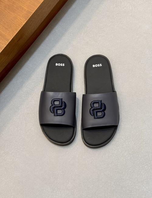 Hugo Boss Classic Leather Sandals With Water Wave Sole