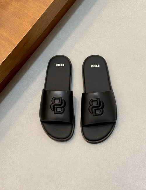 Hugo Boss Classic Leather Sandals With Water Wave Sole
