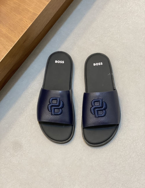 Hugo Boss Classic Leather Sandals With Water Wave Sole