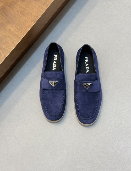 Prada Suede Loafers With Rubber Outsole