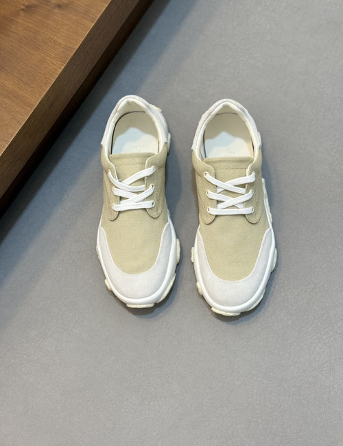 Hermes Multi Material Splicing Casual Sneakers