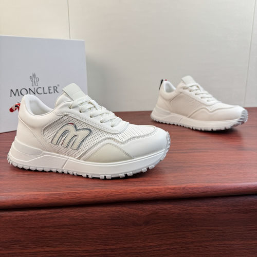 Moncler Trailgrip Leather Sneakers White