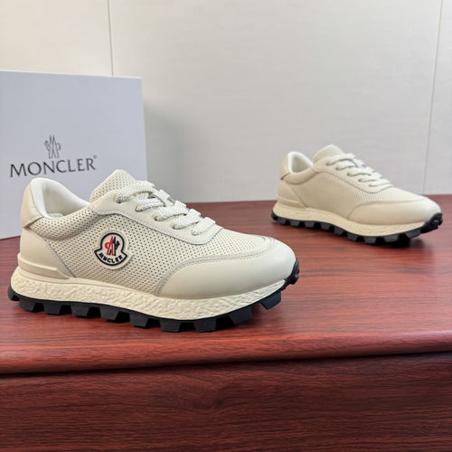 Moncler Trailgrip Color-block Leather Sneakers White