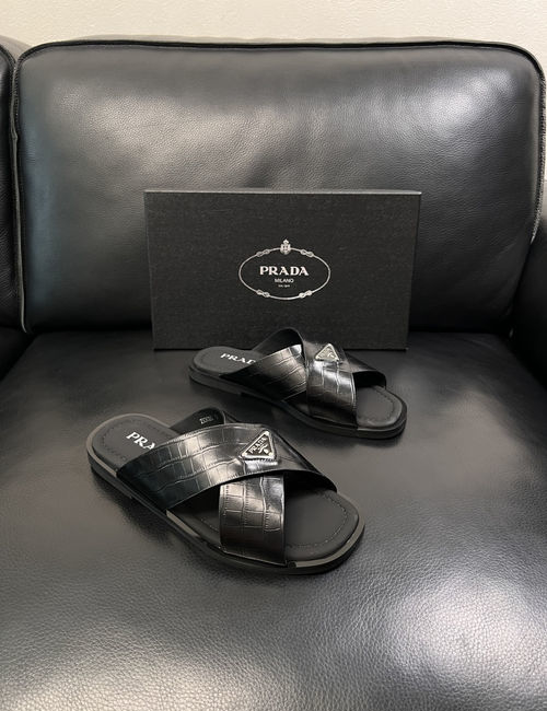 Prada Slides Premium Cowhide Upper Soft Insole Comfortable