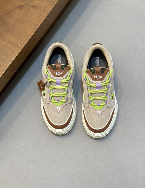 Fendi Premium Casual Sneakers With Stitched Upper