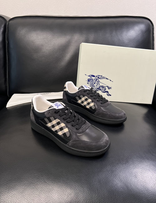 Burberry Premium Stitched Sneakers With Cowhide Upper