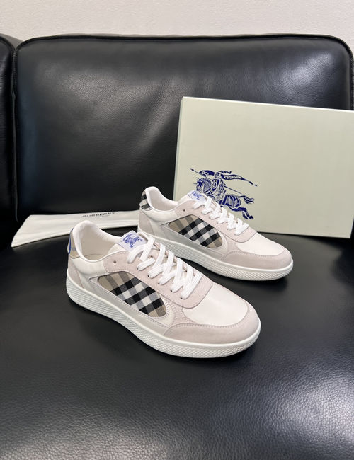 Burberry Premium Stitched Sneakers With Cowhide Upper