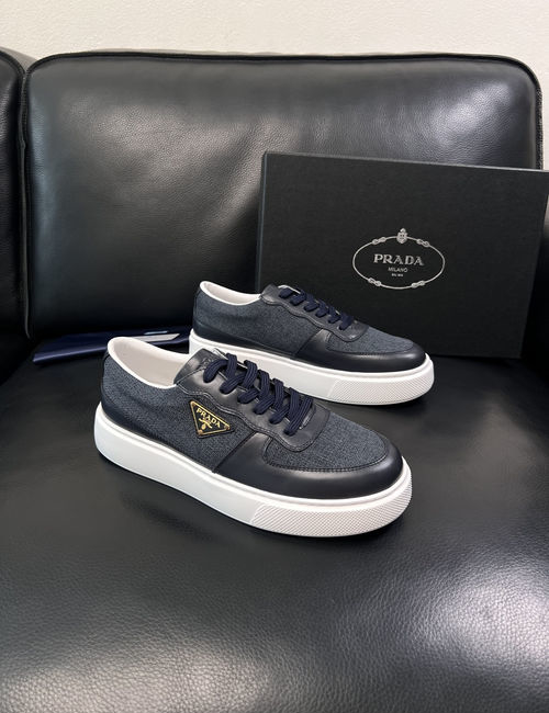 Prada Cowhide And Fabric Casual Sneakers