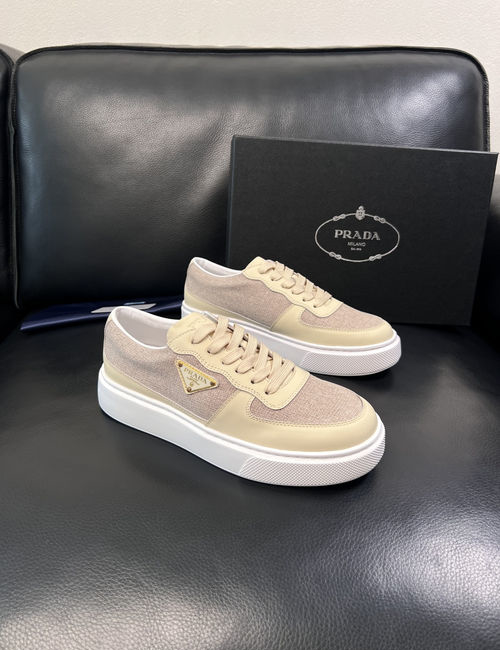 Prada Cowhide And Fabric Casual Sneakers