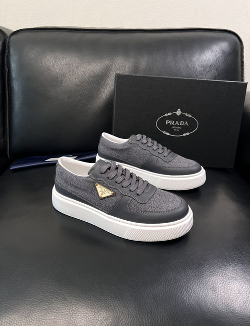 Prada Cowhide And Fabric Casual Sneakers