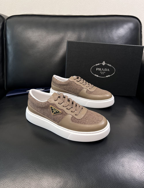 Prada Cowhide And Fabric Casual Sneakers