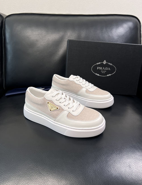 Prada Cowhide And Fabric Casual Sneakers